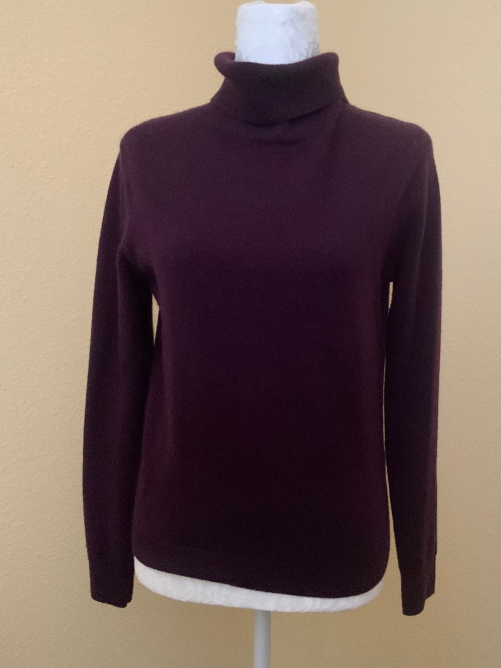 Etam 100% Cashmere Purple Turtleneck Sweater